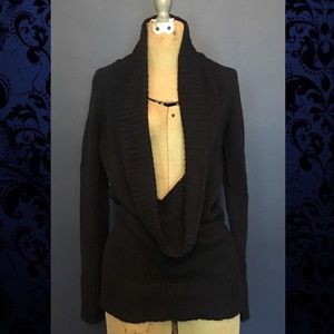 Old Navy Cowl-neck Deep V Black Sweater Size S